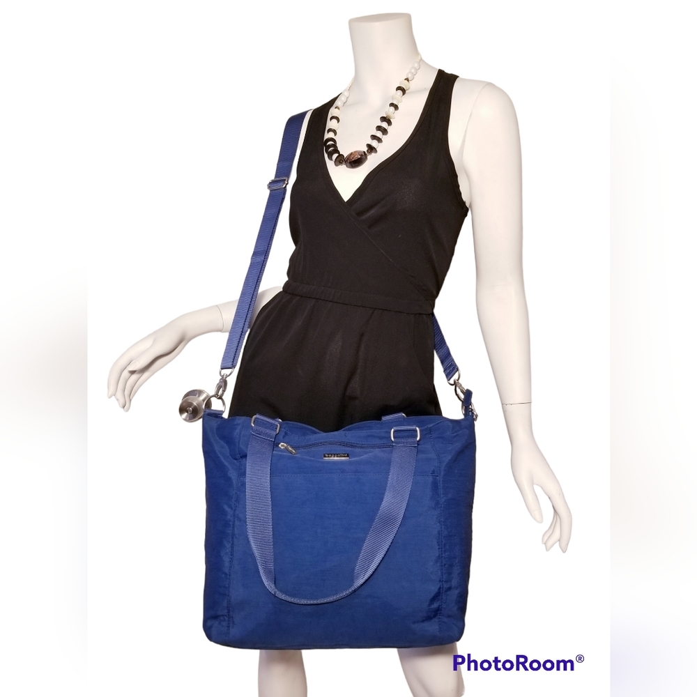 BAGGALLINI SLATE BLUE LAPTOP DOCTOR SATCHEL CROSSBODY NYLON PURSE SHOULDER BAG
